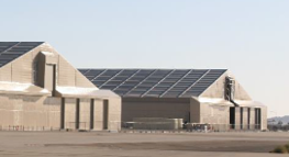 Edwards AFB hangars housing B-52 aircraft with fire protection systems